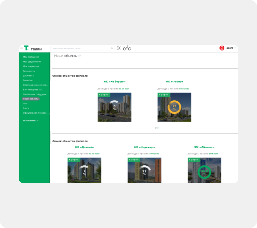 Сервис «Наши объекты»